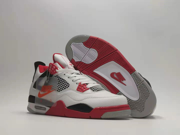 Men's Hot Sale Running weapon Air Jordan 4 White/Red Shoes 0101 Men's Hot Sale Running weapon Air Jordan 4 White/Red Shoes 0101